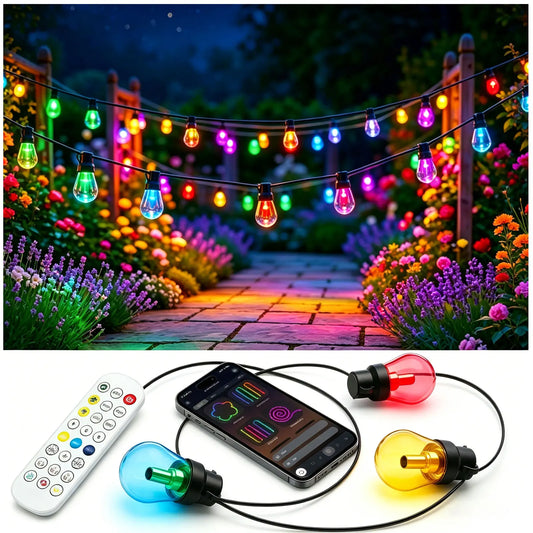 AILBTON Multicolor Globe LED Outdoor String Lights IP65 Waterproof