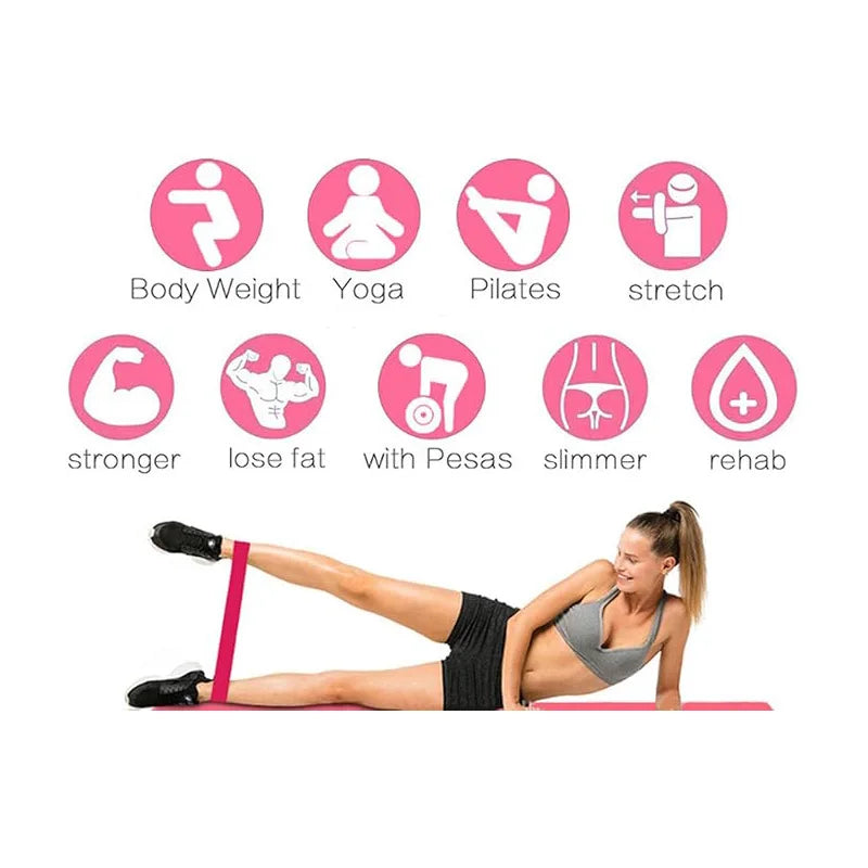 Resistance Band Set 5 Piece Latex Loop For Strength Training