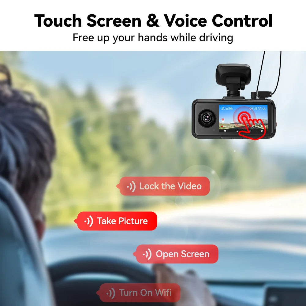 RedTiger A6 4K Dash Cam GPS Front Cabin Night Vision
