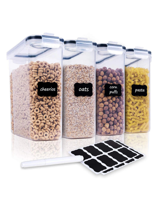 4 Piece Large Food Storage Containers With Lids Airtight