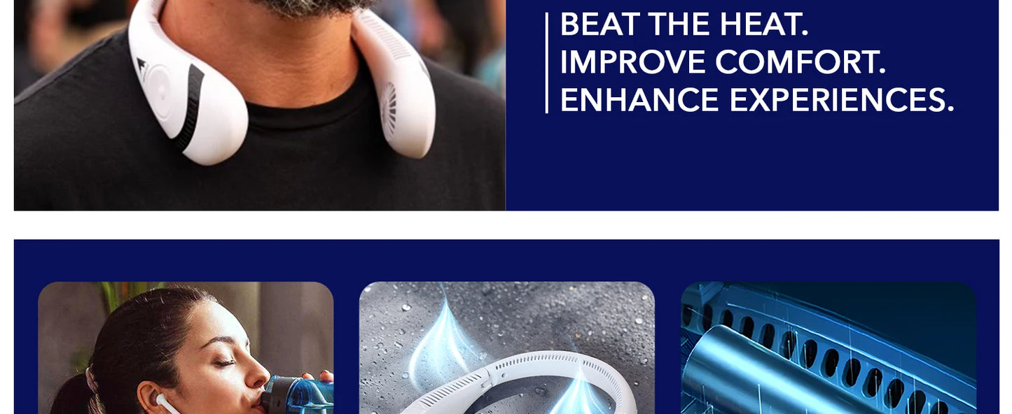 Smvp AlphaCool Portable Neck Fan Rechargeable Personal Cooling Device