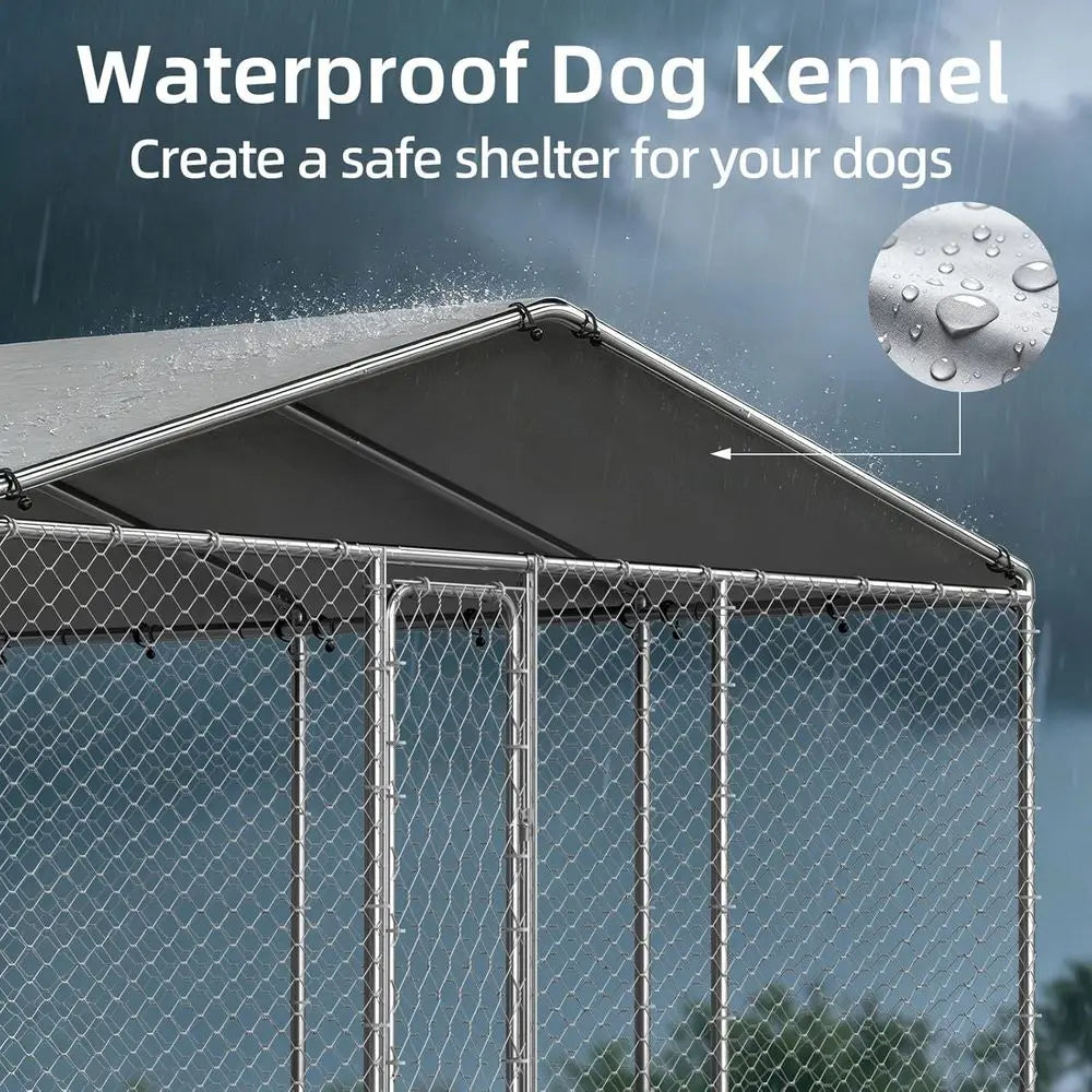 Large Outdoor Dog Kennel Heavy Duty Enclosure With Waterproof Cover