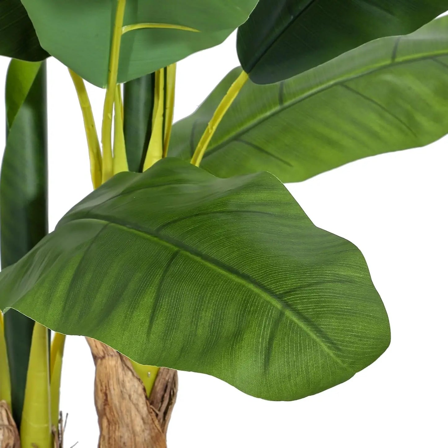 Bring tropical charm into any room with this lifelike artificial banana tree in a grey planter, designed to stay vibrant and easy to care for year after year.