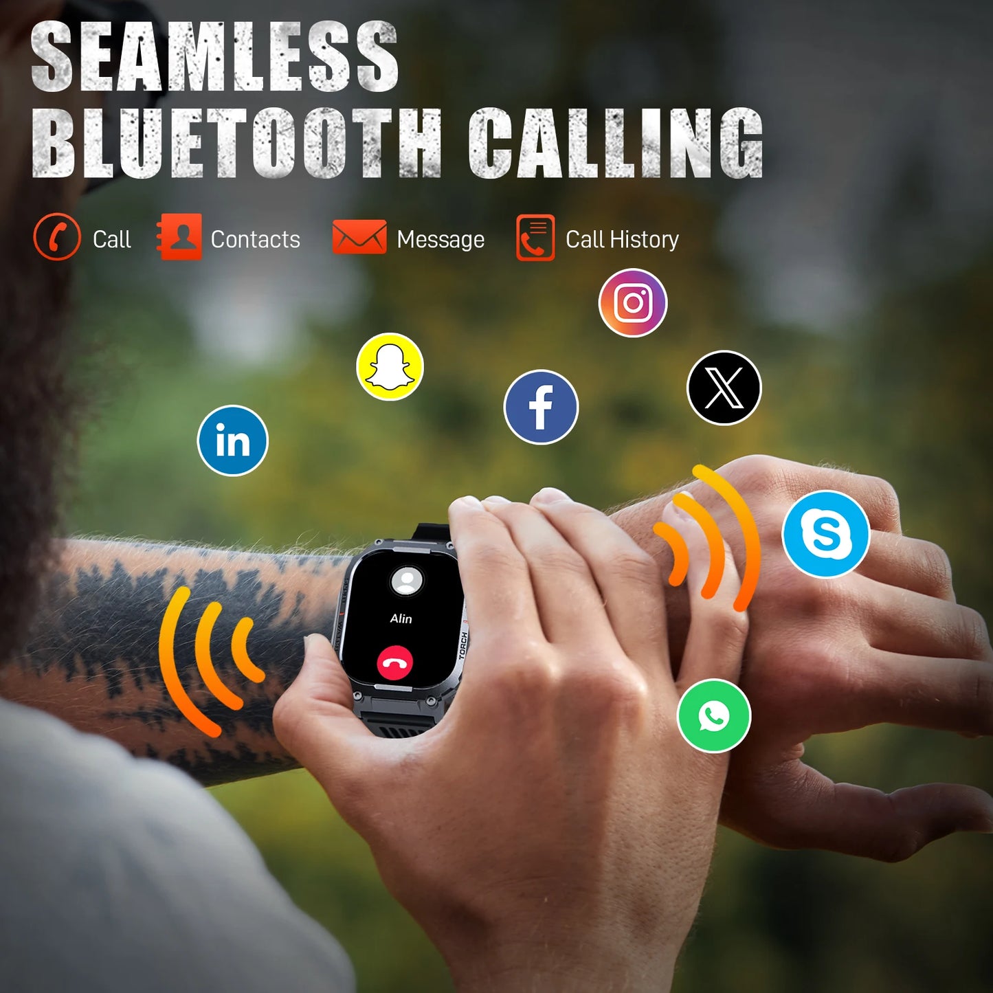 LaNikar Smart Watch Men 3ATM Waterproof Heart Rate Fitness Tracker