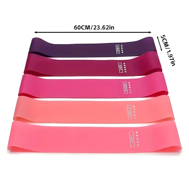 Resistance Band Set 5 Piece Latex Loop For Strength Training
