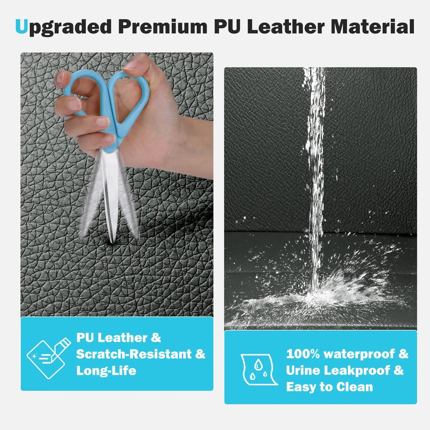 PU Leather Dog Back Seat Extender Waterproof Car Seat Cover