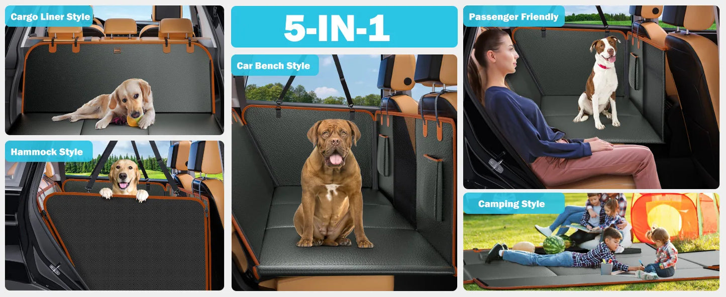 PU Leather Dog Back Seat Extender Waterproof Car Seat Cover