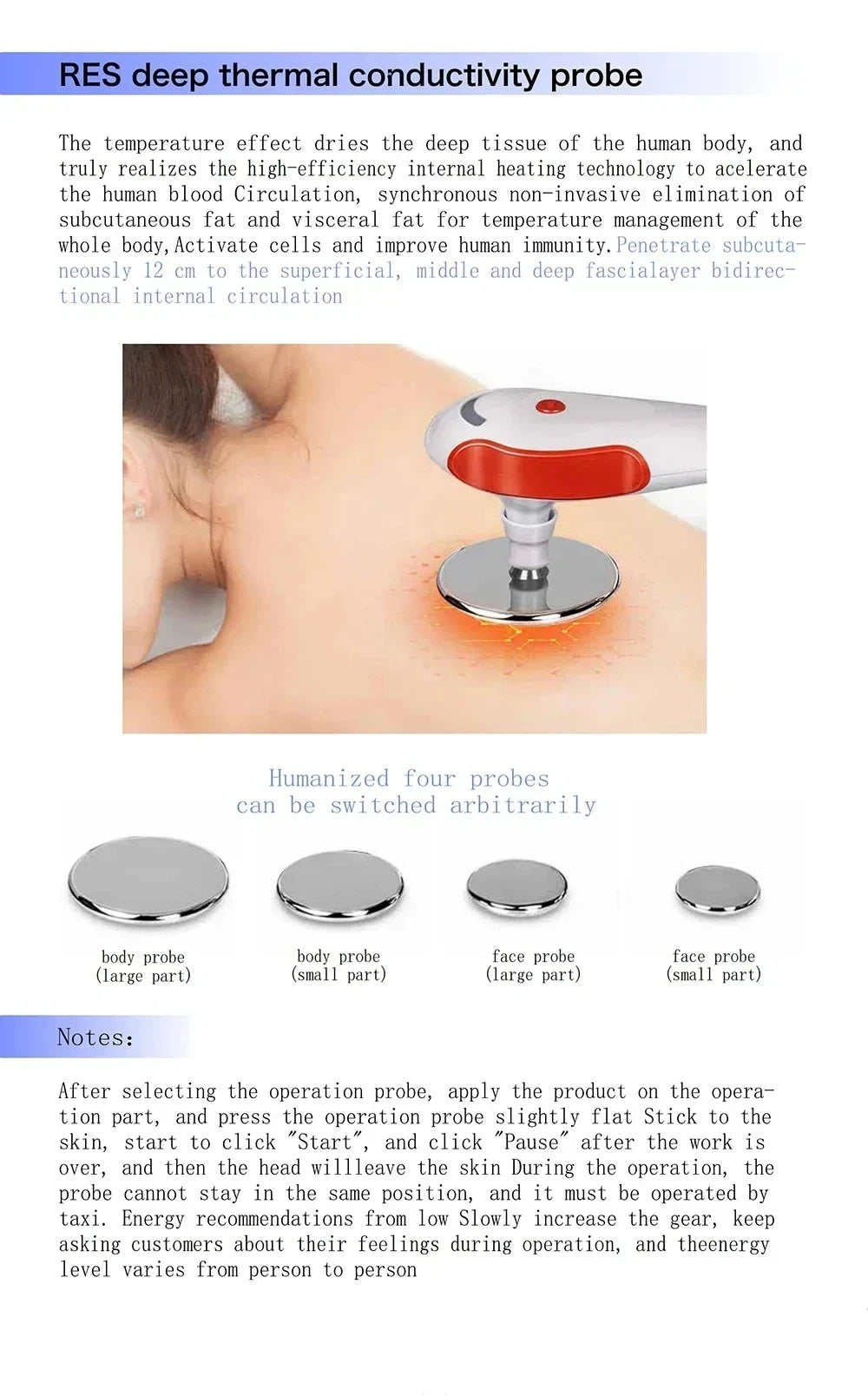 XHUODADA Portable Diathermy Body Slimming Machine Pain Relief Skin Tightening