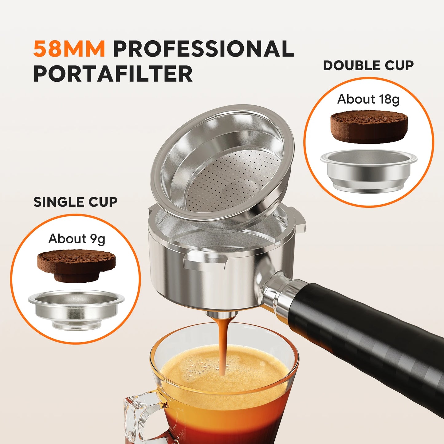 Capadeli 19 Bar 3 In 1 Espresso Machine With Grinder