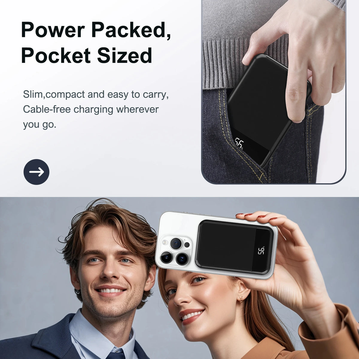 Magnetic Wireless Portable Power Bank With Led Display PD