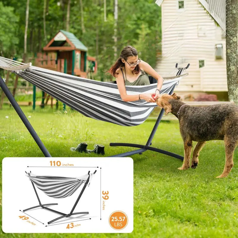 Gyroor Adjustable Outdoor Stand Hammock With Storage Bag For Relaxation
