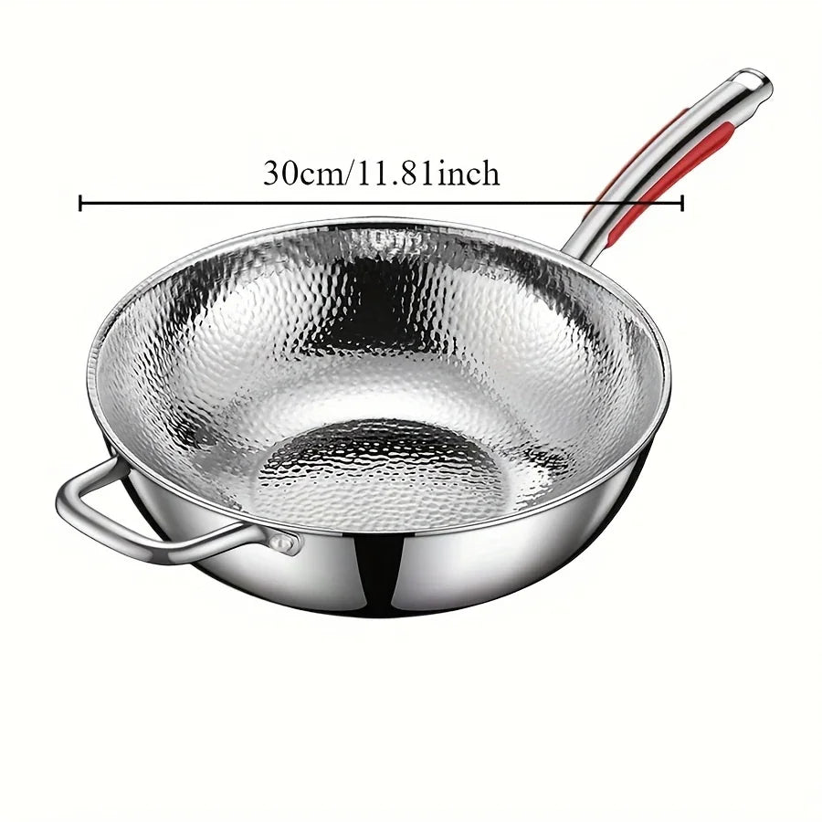 Titanium Round Bottom Wok Uncoated Nonstick Pan Induction Compatible