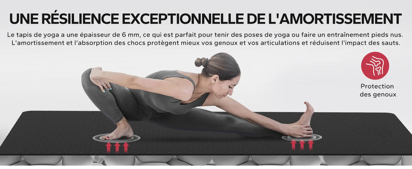 HAPBEAR Extra Large TPE Eco Friendly Non Slip Exercise Mat