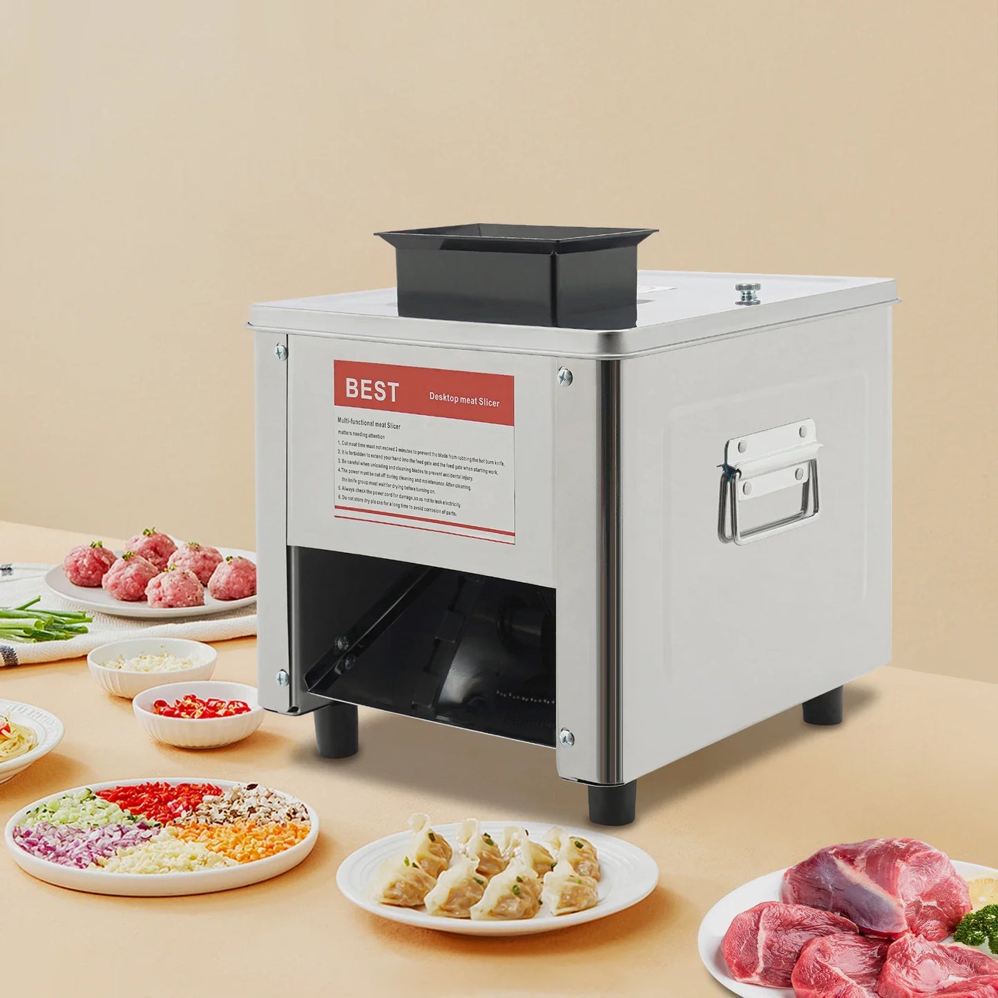 Electric Meat Cutter Machine Stainless Steel Slicer 850W 310rpm