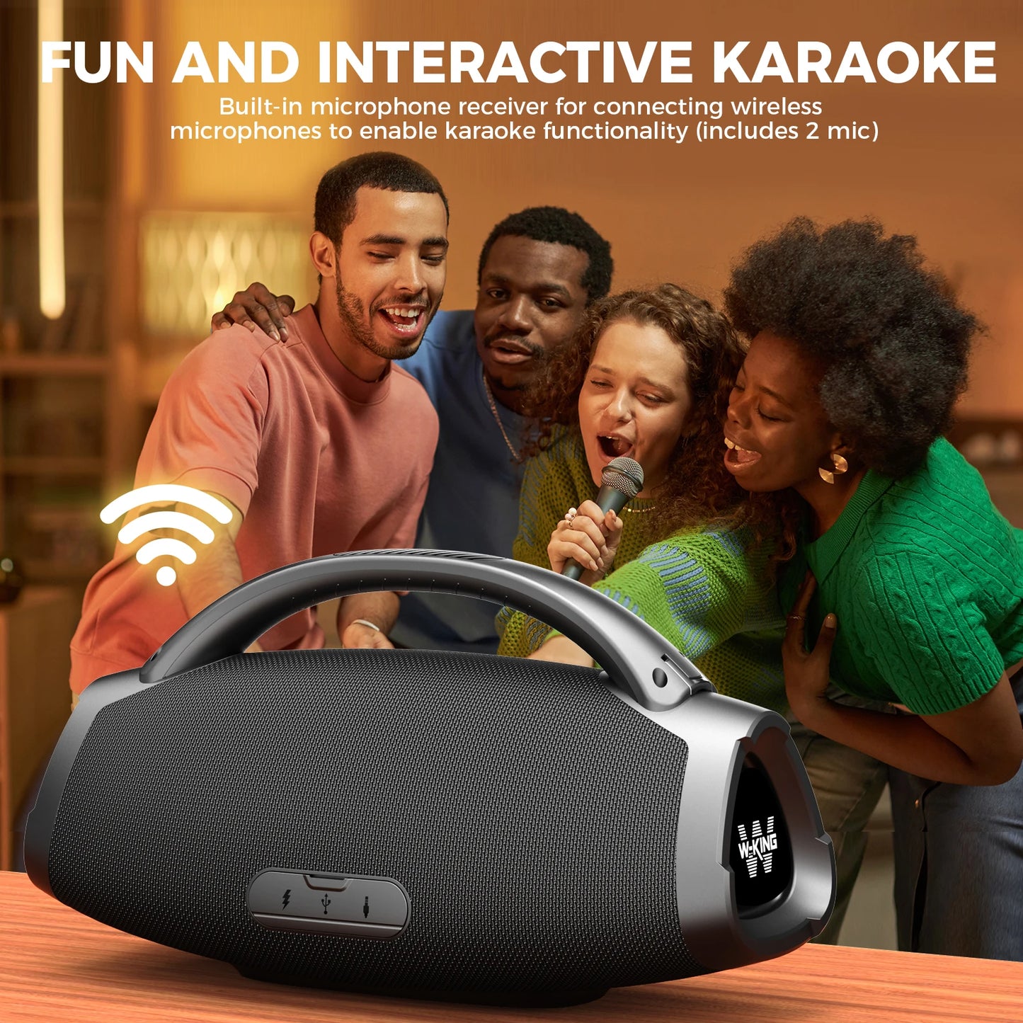 W-King D20 Portable Bluetooth Speaker With Massive Bass Waterproof Design