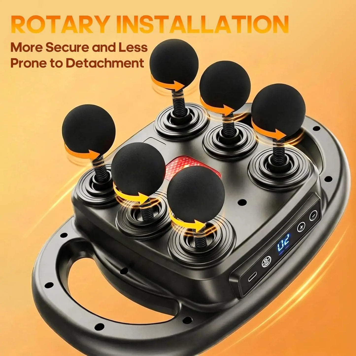 LINGTENG Deep Tissue Massage Gun With 6 Heads 9 Intensity Levels 4 Modes