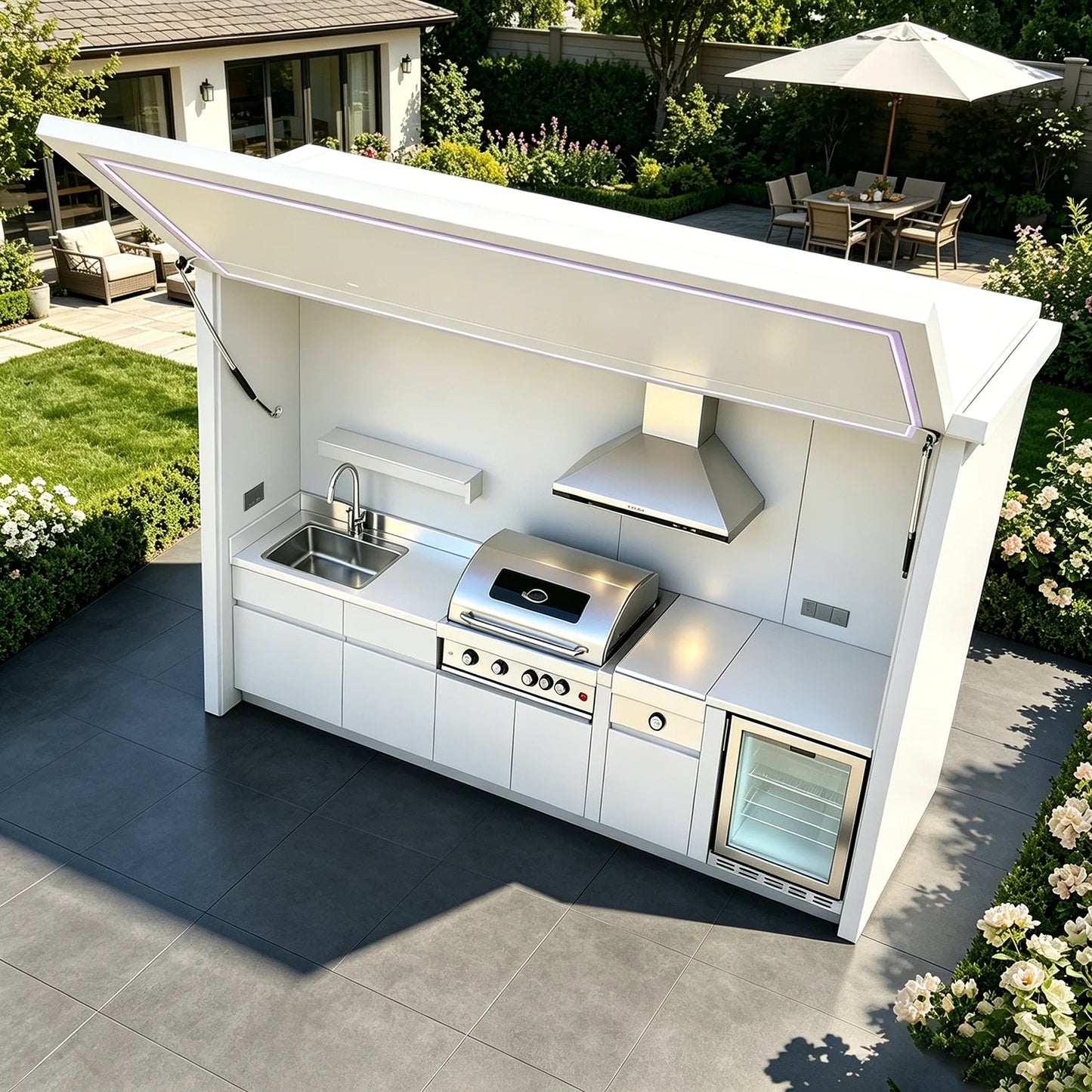Outdoor Kitchen Cabinet 304 Stainless Steel Fully Equipped