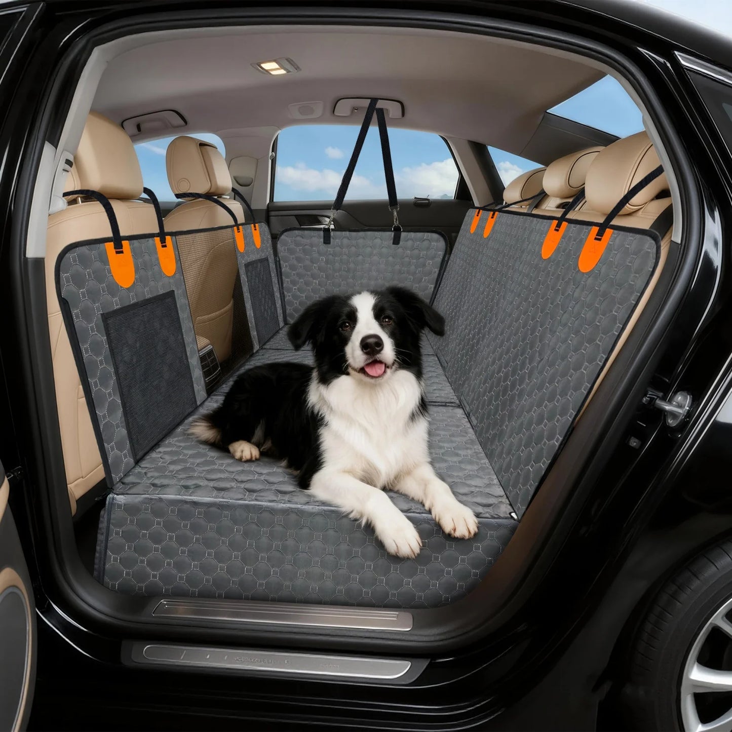 BINGOPAW Waterproof Dog Car Seat Cover with Hammock and Pockets