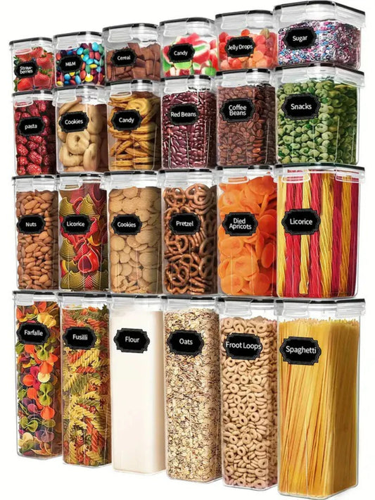 Airtight Food Storage Containers With Labels 24 Pack