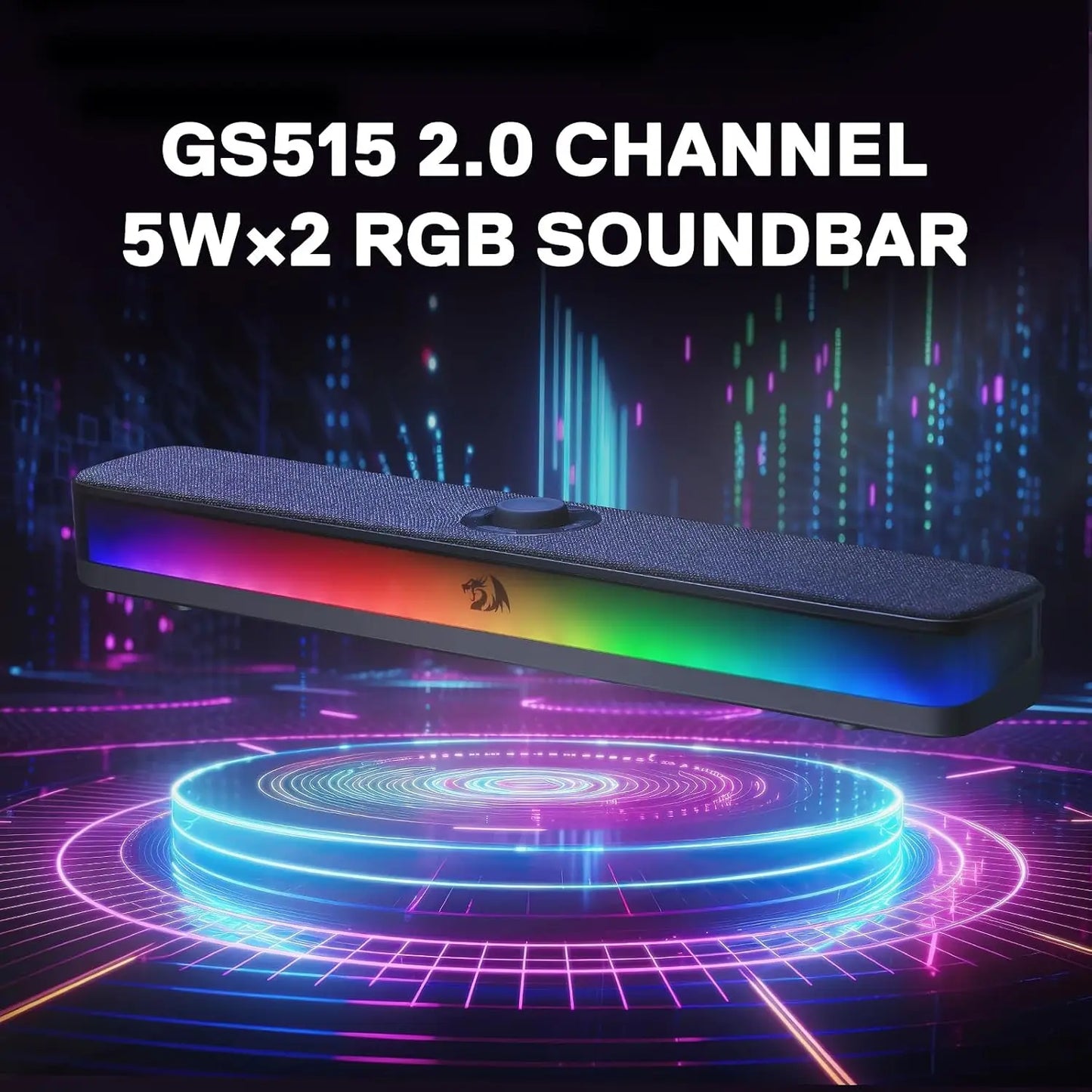 Redragon GS515 RGB Desktop Soundbar 2.0 Channel Speakers