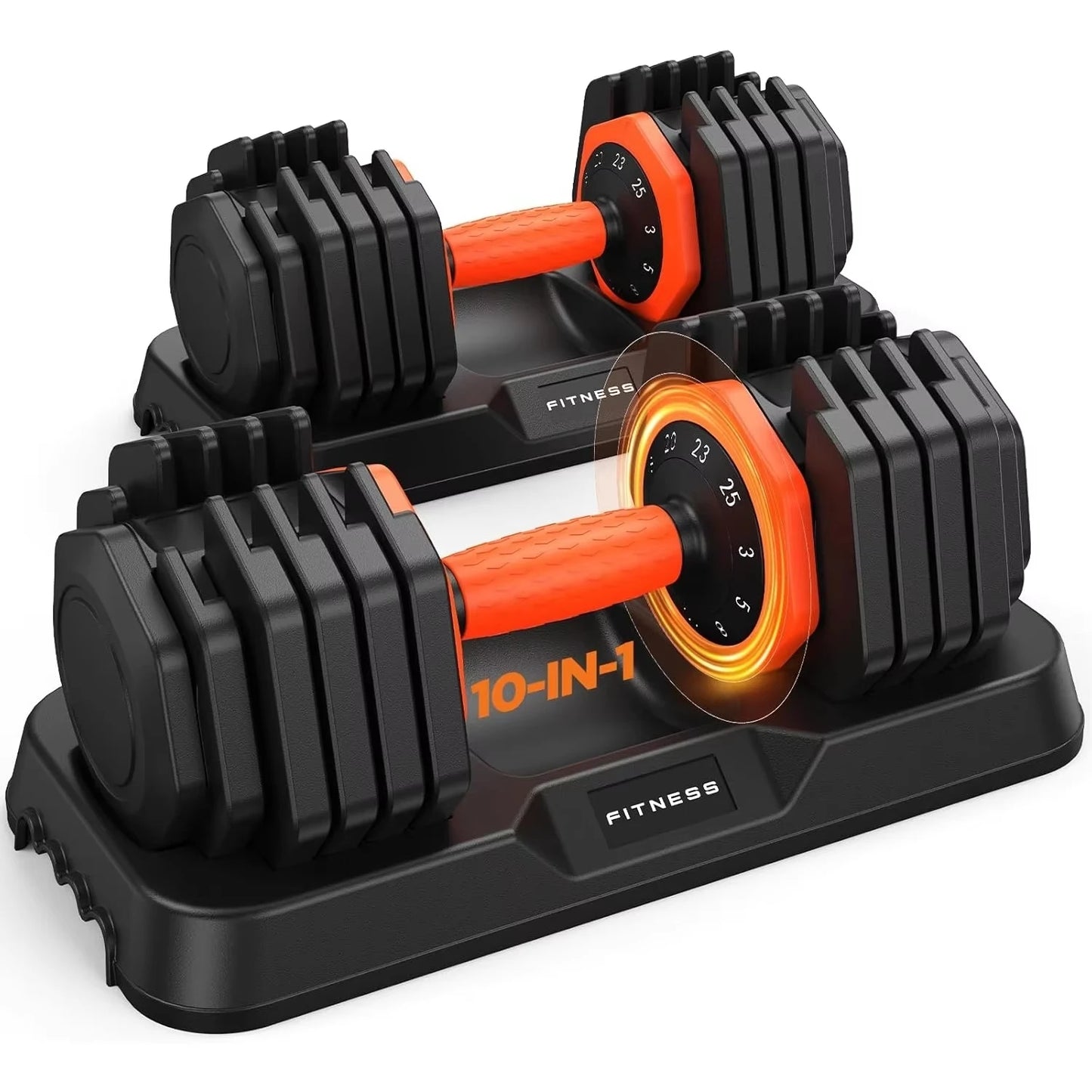 2026 Updated Adjustable Dumbbell Set of 2 50 Pound Weights With Storage Box Anti Slip Silicone Grip