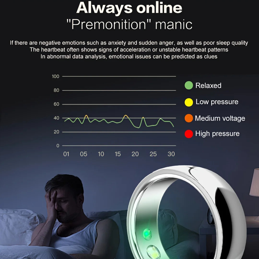 Smart Ring Fitness Tracker Sleep Tracker Pedometer Ring With Case