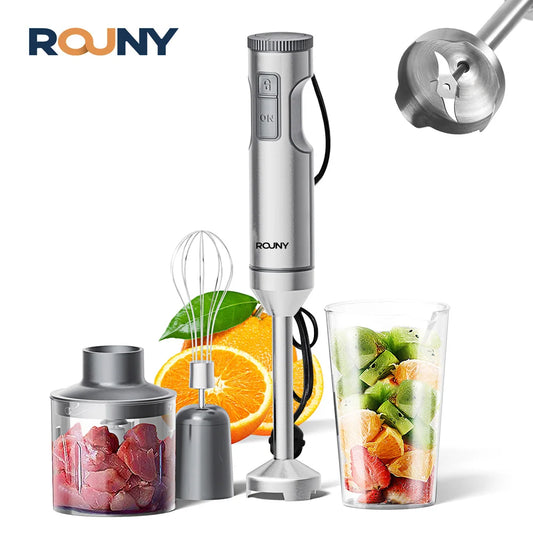 Rouny Hand Immersion Blender 1200W 4In1 Stainless Steel