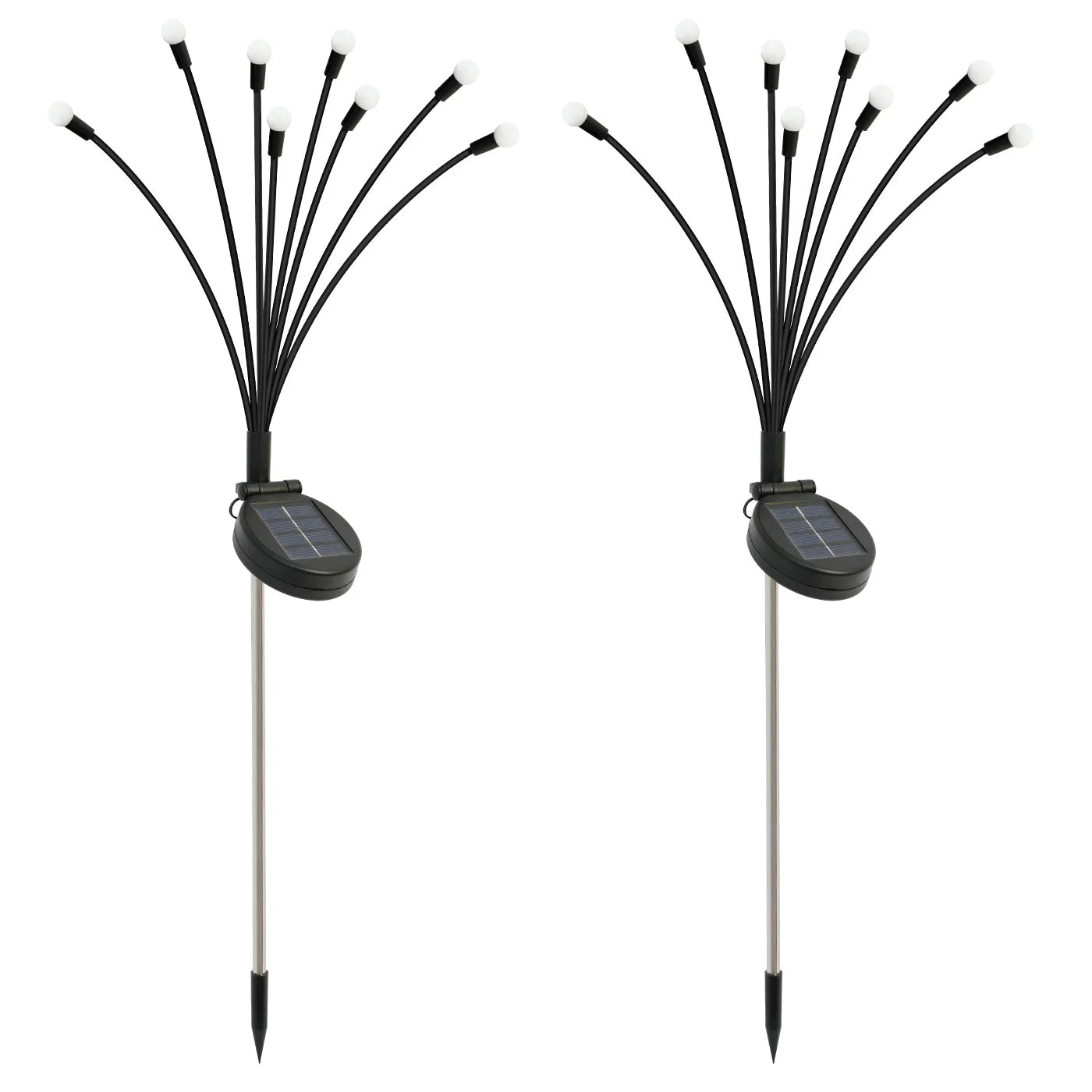 Turn your outdoor space into a magical firefly showcase with effortless solar glow. No wiring is needed; just place it in sun and you will enjoy a wind-swaying, warm-white glow from 8 heads, each featuring a subtle flicker that mimics real fireflies.