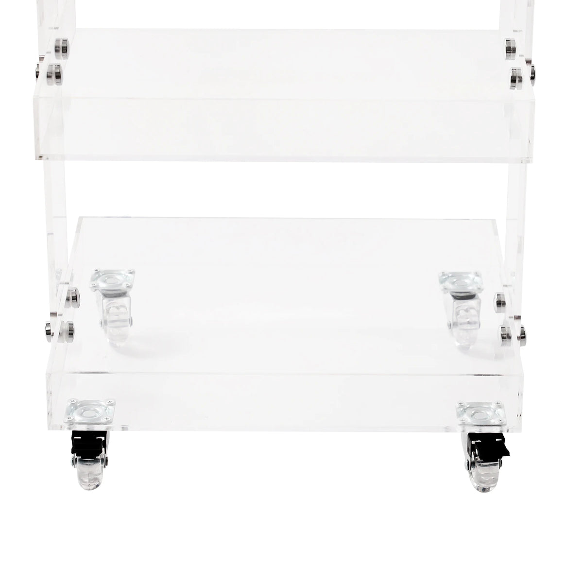 Three Tier Acrylic Rolling Storage Cart For Kitchen Bath
