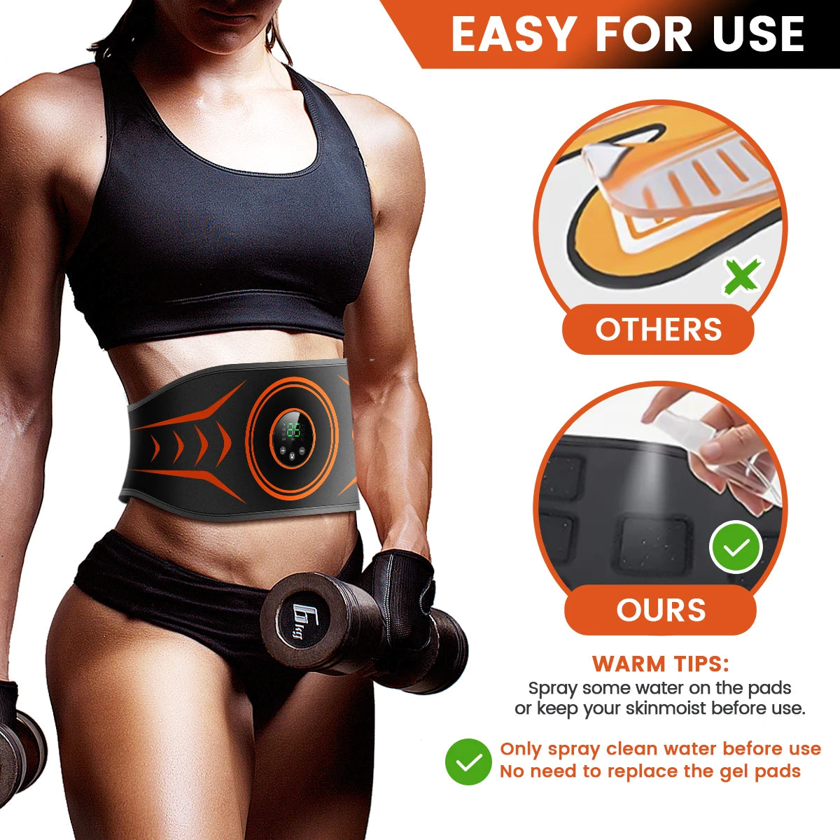 Instantly elevate your at-home abs routine with a lightweight, adjustable belt that stays in place as you move.