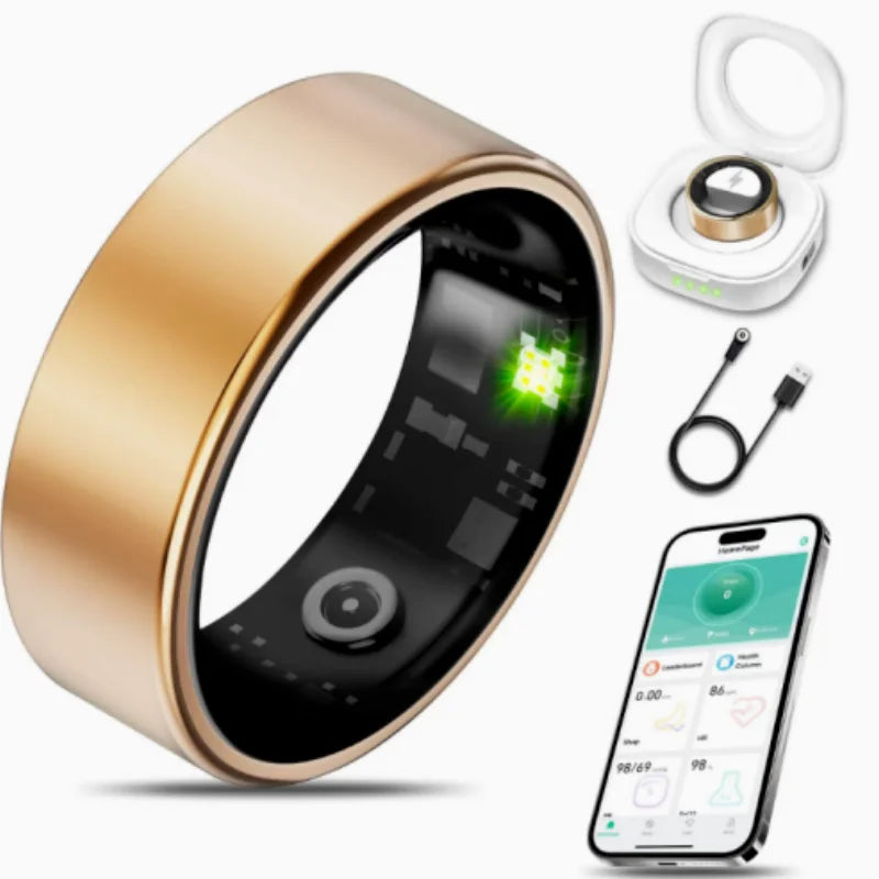 Smart Ring Bluetooth Call Heart Rate Blood Pressure Waterproof Monitor