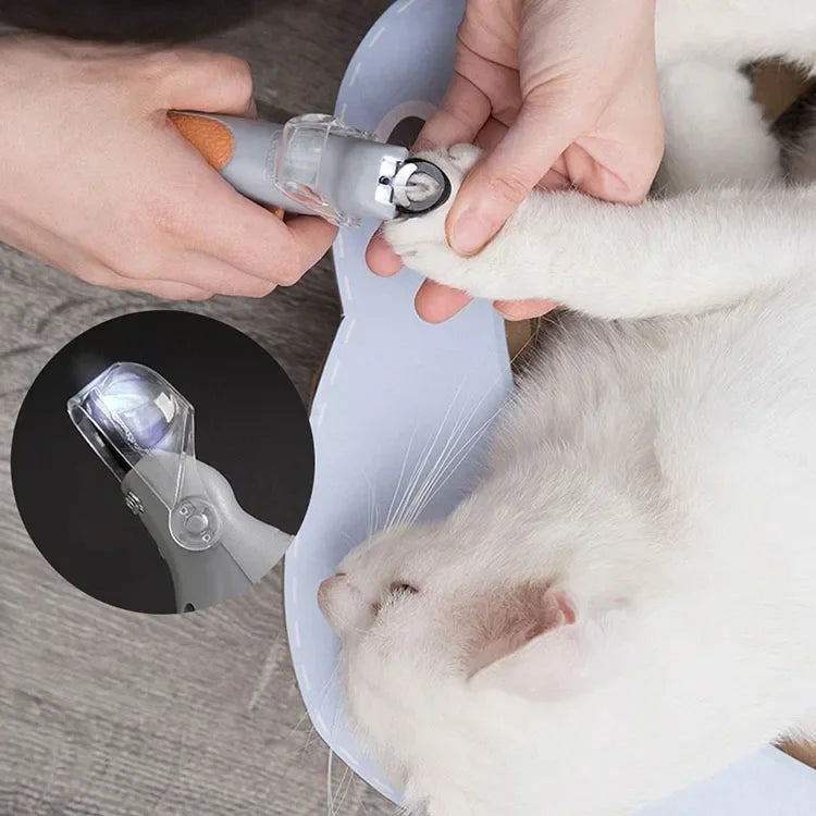 LED Light Pet Nail Clipper With Amplification Function For Dogs And Cats