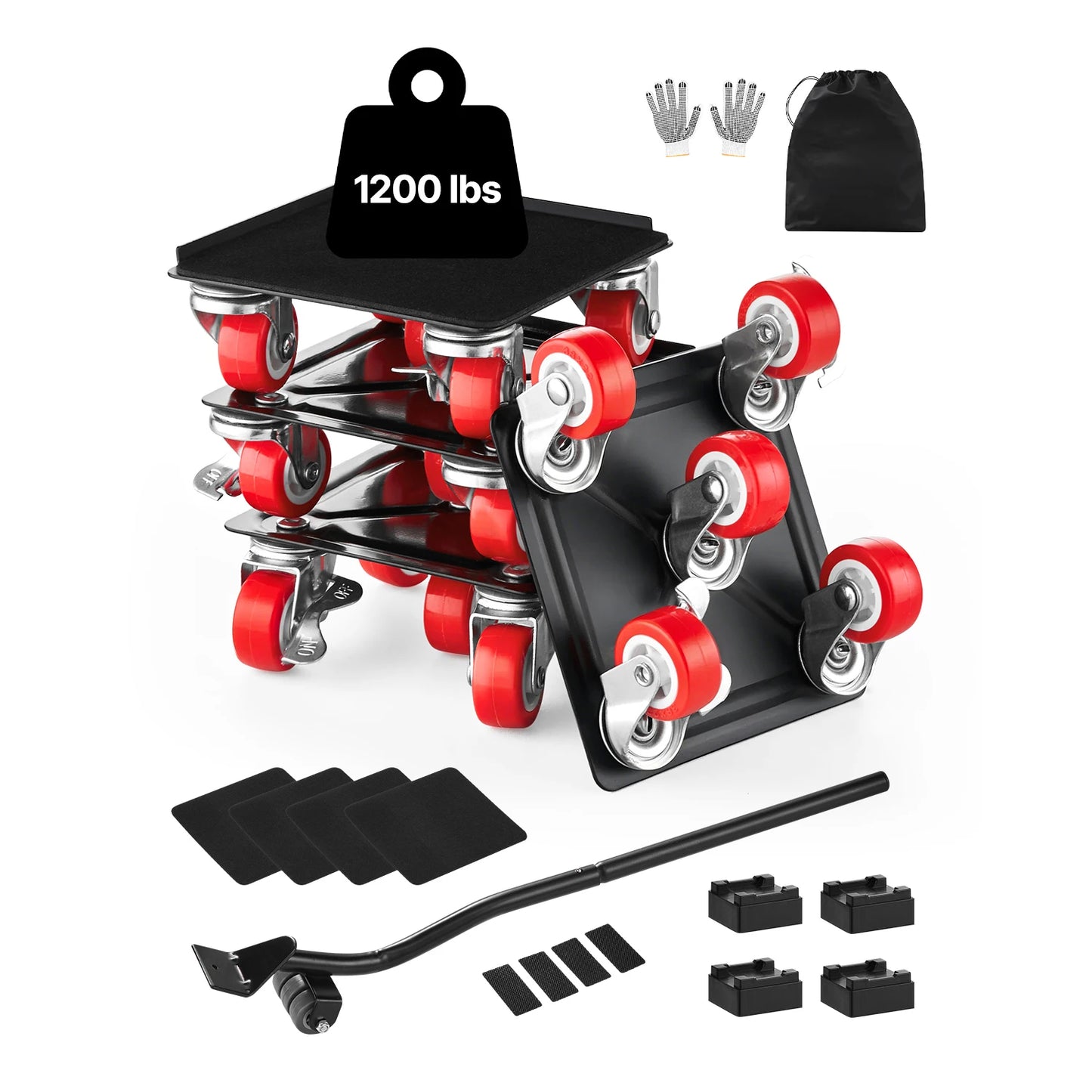 SucceBuy 4 Piece Furniture Dolly Set With 360 Degree Wheels For Appliances