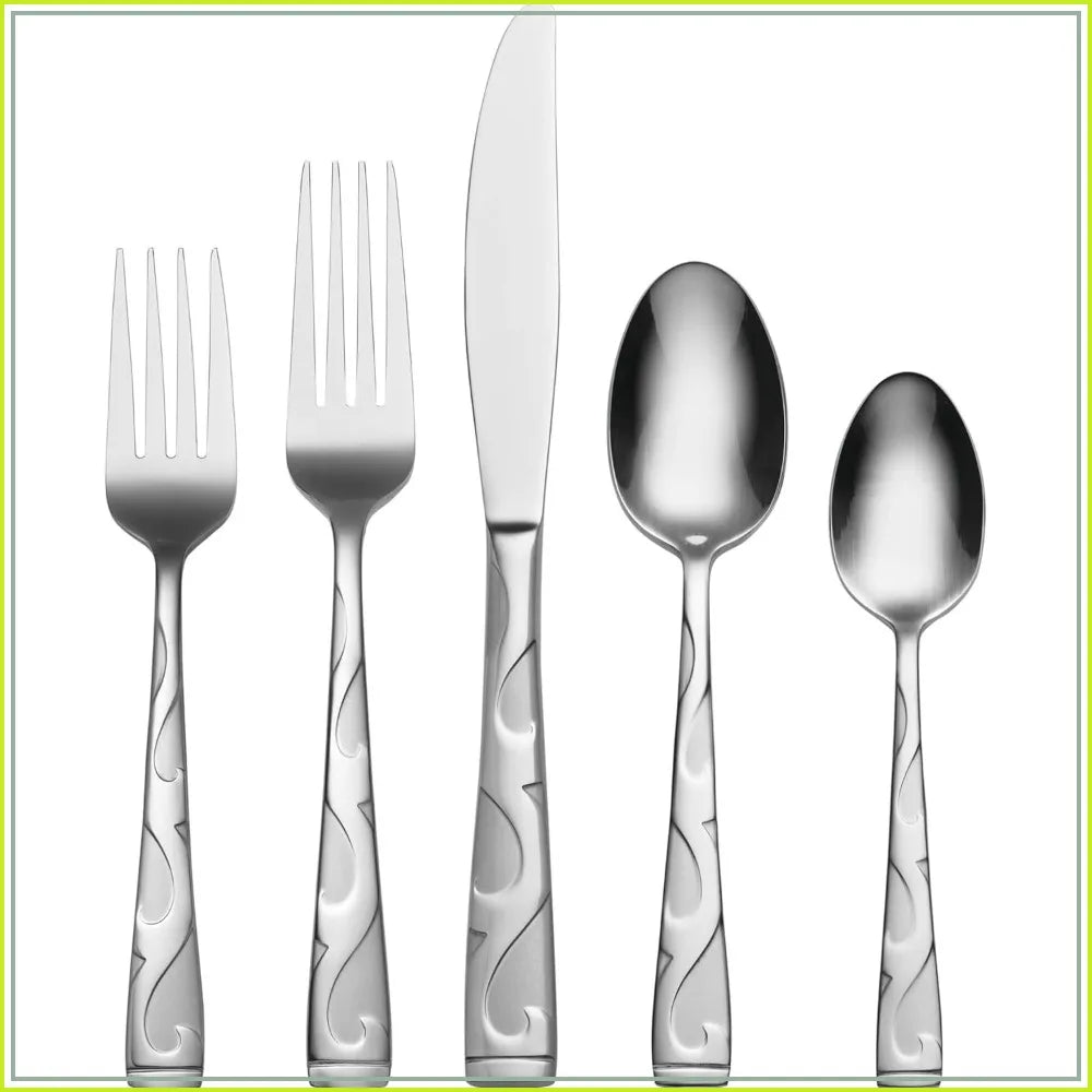 Stainless Steel Flatware Set Everyday Use With Serving Utensils