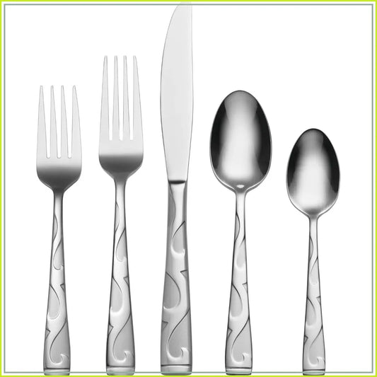 Stainless Steel Flatware Set Everyday Use With Serving Utensils
