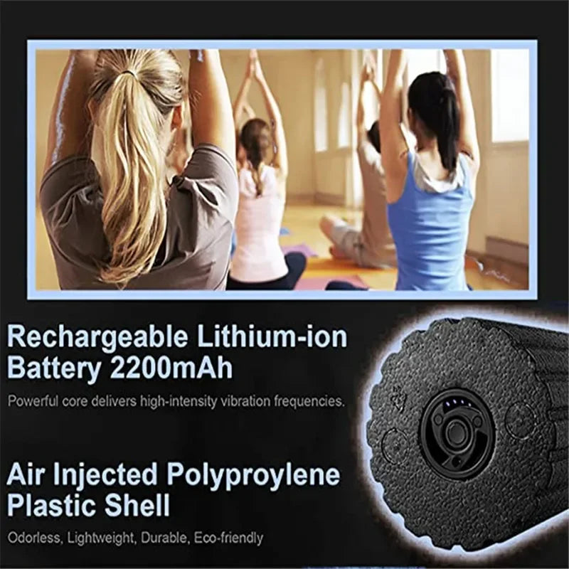 IQTEMOT Electric Yoga Column Roller With Vibration Massage 5 Speeds