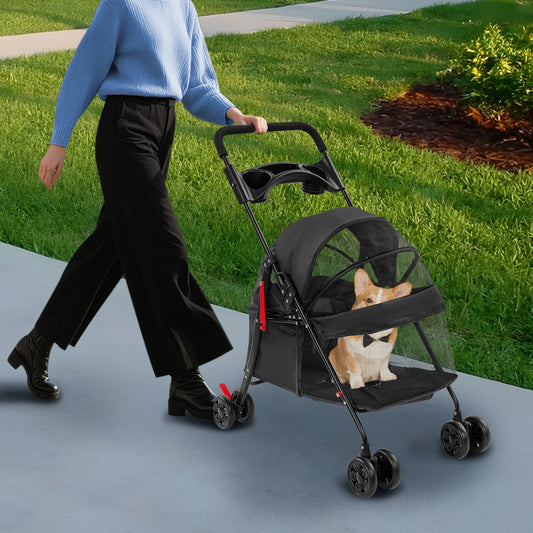 Bymaocar Foldable Lightweight Pet Stroller For Dogs And Cats