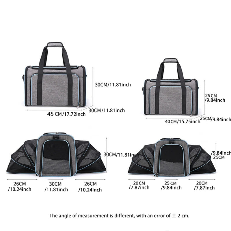 Foldable Pet Carrier Bag for Small Dogs and Cats Mesh