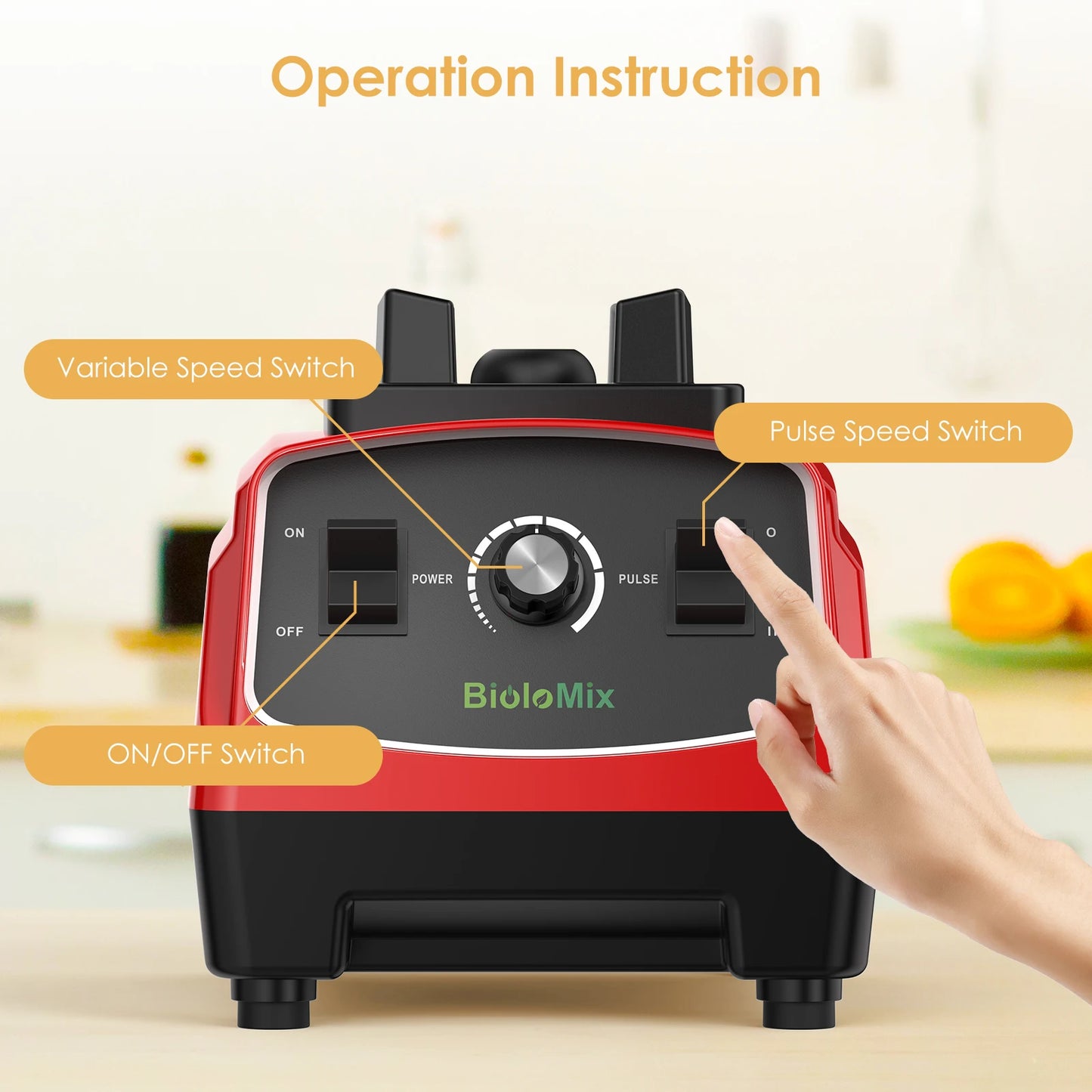 Biolomix 2200W Heavy Duty Commercial Blender Mixer Juicer