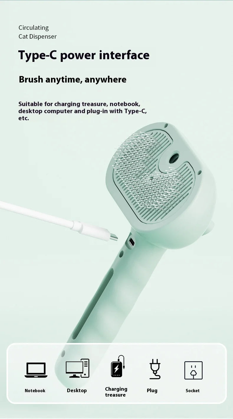 Pet Hair Removal Steam Brush For Grooming With Water Tank