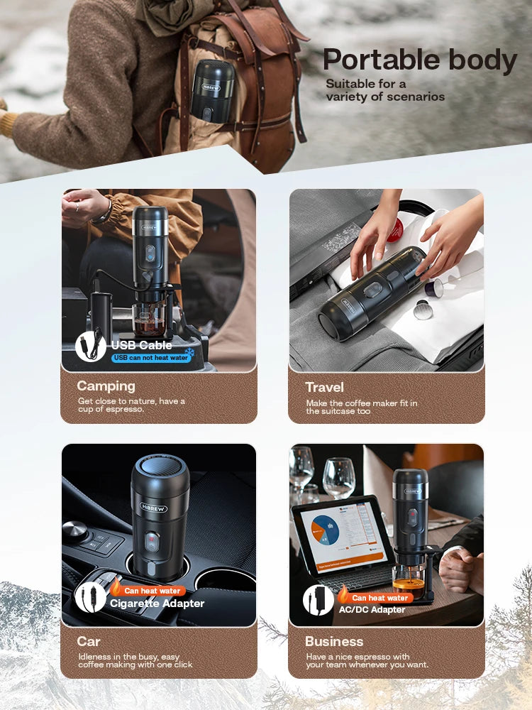 HiBREW Portable Espresso Coffee Machine For Car And Home 12V