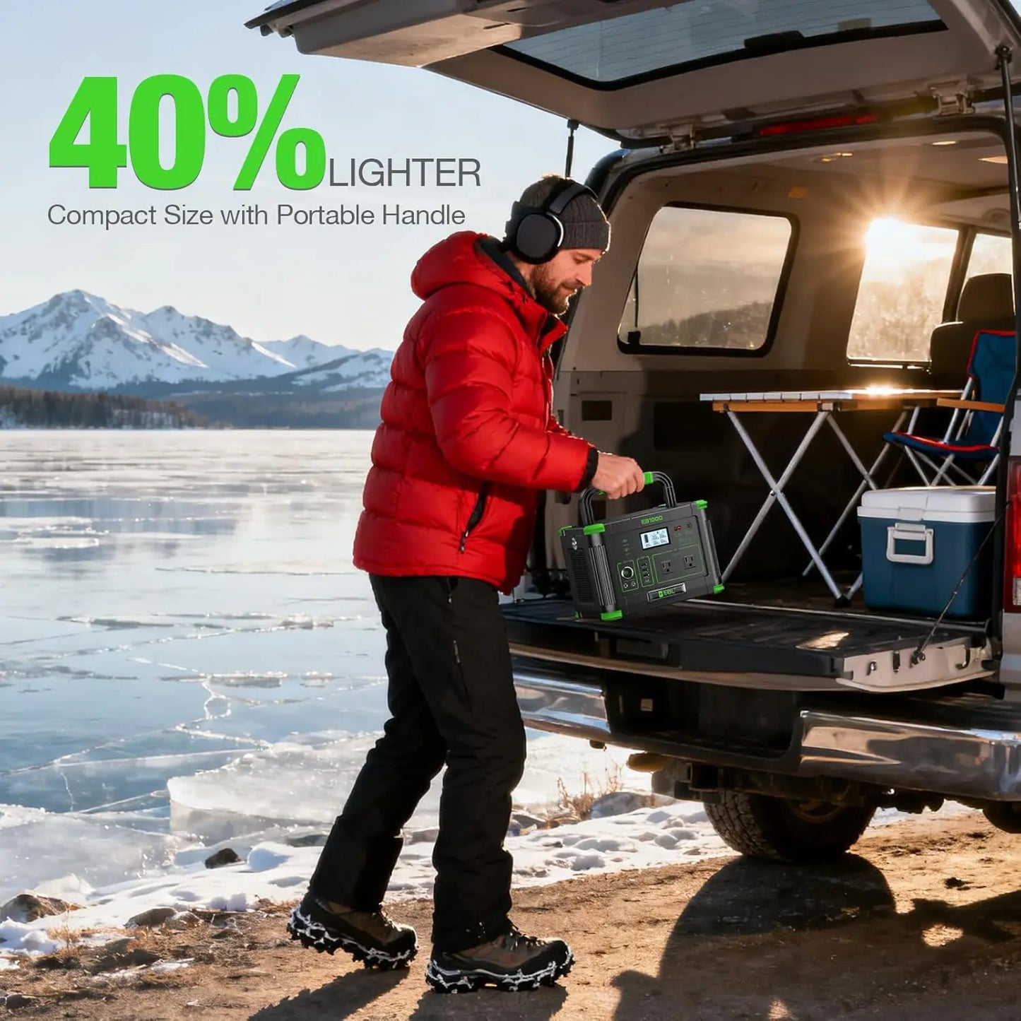 EBL 999Wh Portable Power Station 1000W Camping Wireless Charging