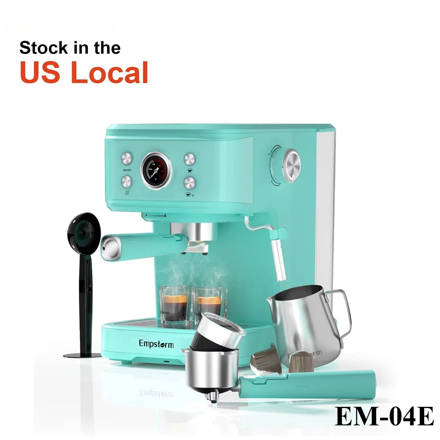 Semi Automatic Espresso Machine With Milk Frother Stainless Steel 20 Bar Pump