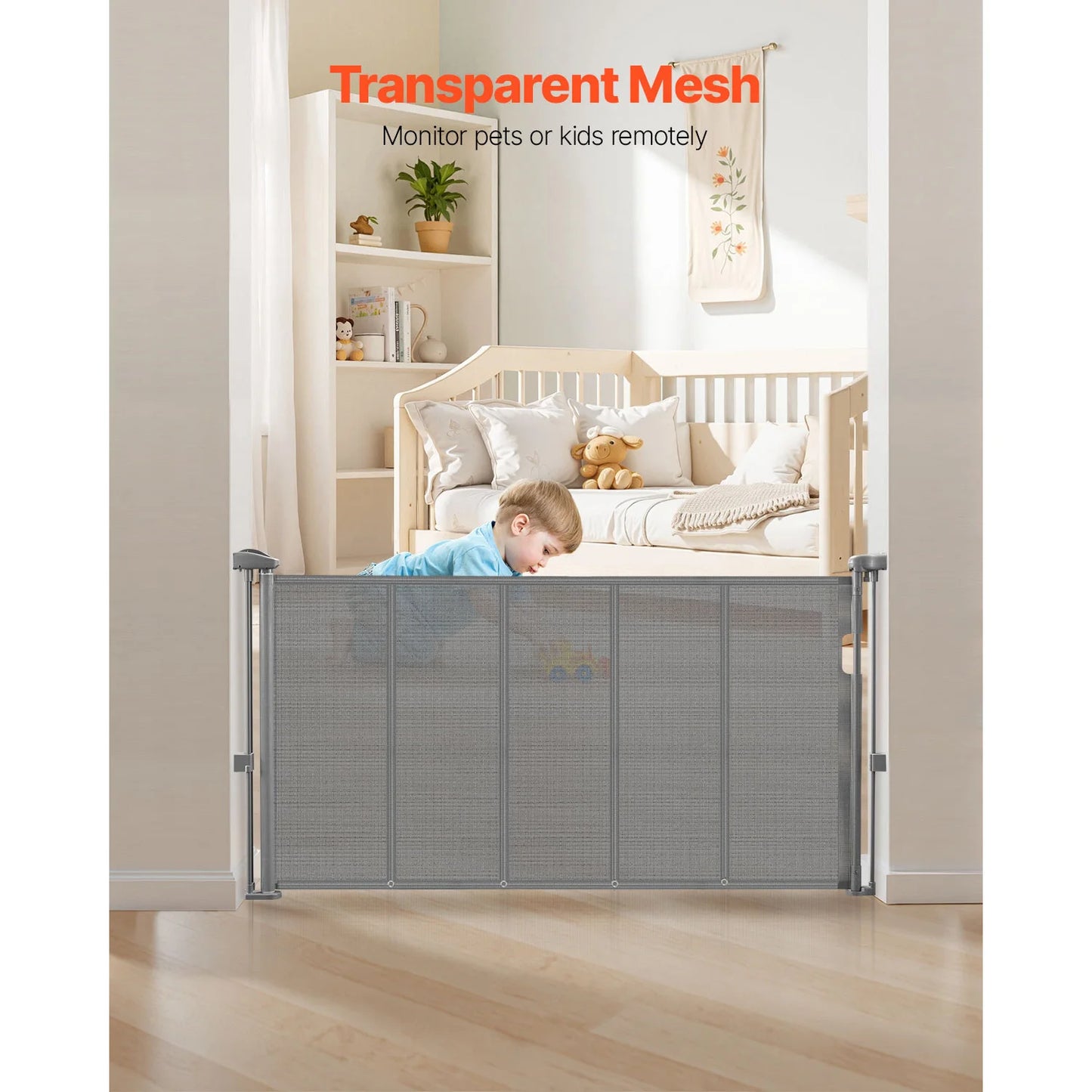 SucceBuy Retractable Baby Gate Mesh Barrier For Kids And Pets
