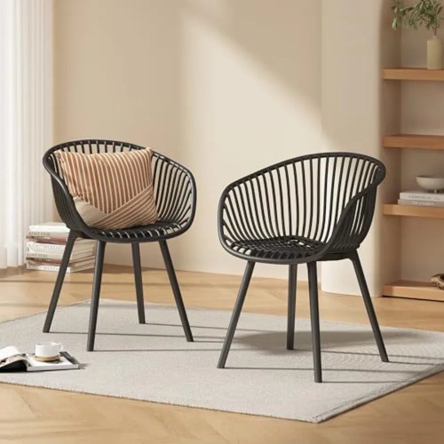 Modern Outdoor Accent Chair Set Of 2 Balcony Garden
