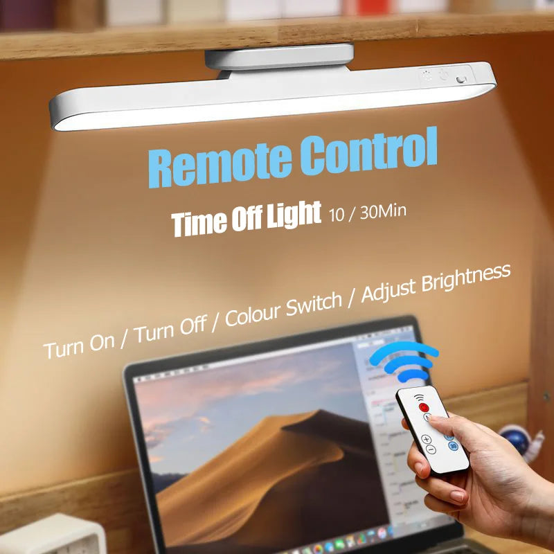 Remote LED Desk Lamp Magnetic Hanging Night Light USB Rechargeable