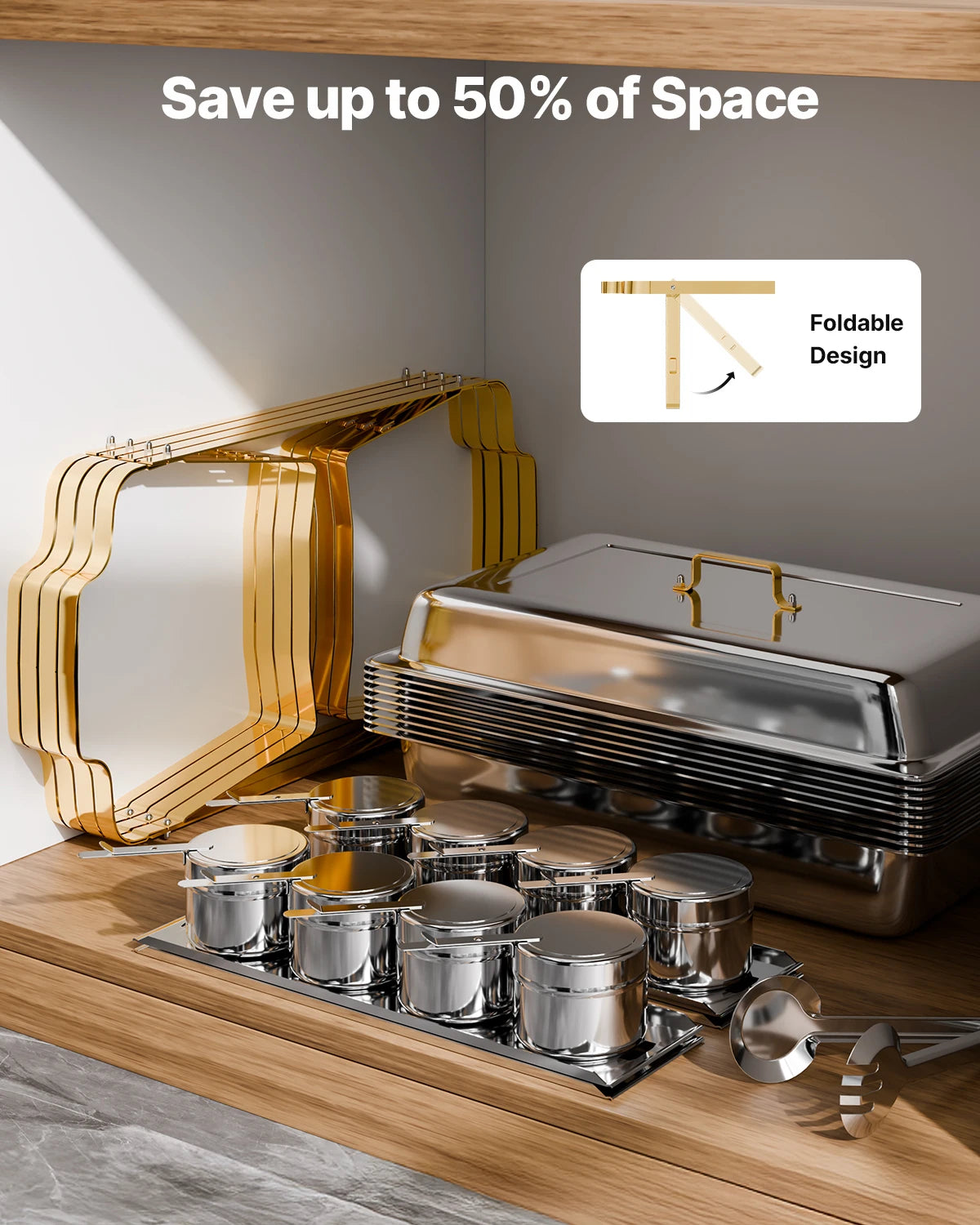 SucceBuy Chafing Dish Buffet Set Stainless Steel Server