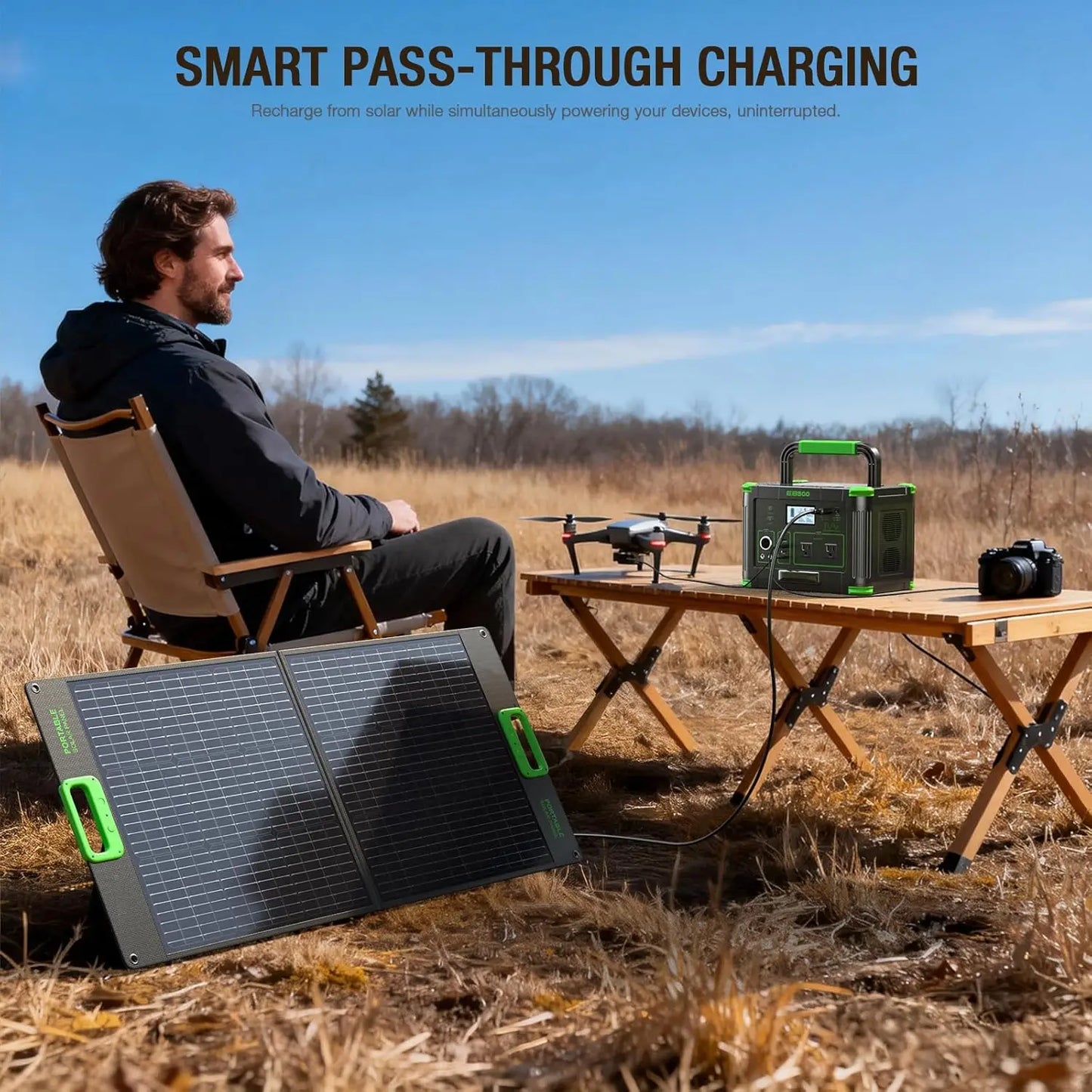 Portable Power Station 500W 519Wh Solar Generator USB C PD
