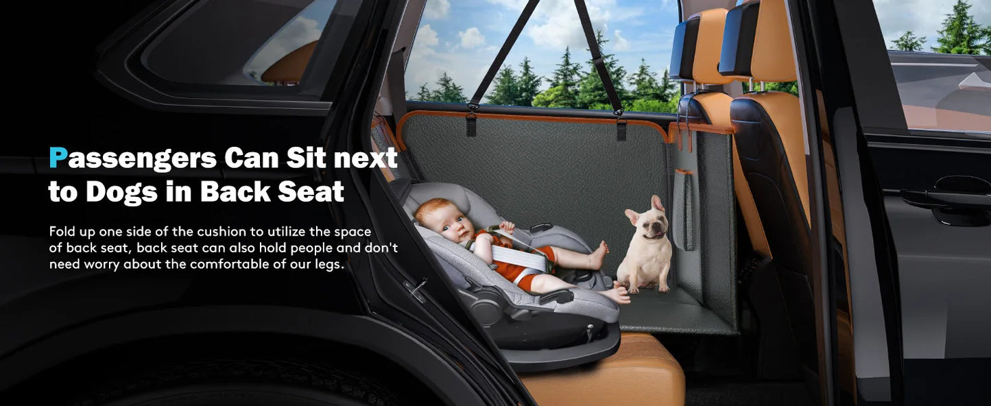 PU Leather Dog Back Seat Extender Waterproof Car Seat Cover