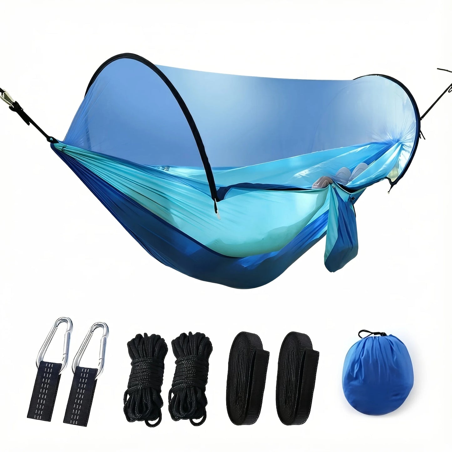 Double Camping Hammock With Mosquito Net And Sun Shade Canopy